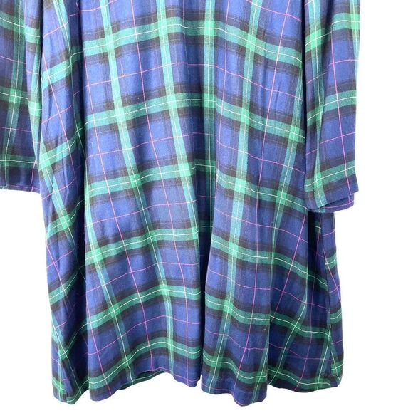NEW Crown & Ivy Bow Back plaid Ruffle Dress Sz L green navy‎ blue - Picture 4 of 8